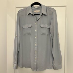 LOFT Light Blue Button Down Blouse/Top Size Medium EUC
